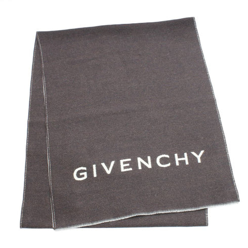 ジバンシィ GIVENCHY マフラー GV3518-J4546-4 メンズ ビッグロゴ ブラウン ホワイト